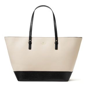 Kate Spade pebble & black colorblock Harmony Tote